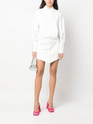 Bílé asymetrické mini šaty The Attico