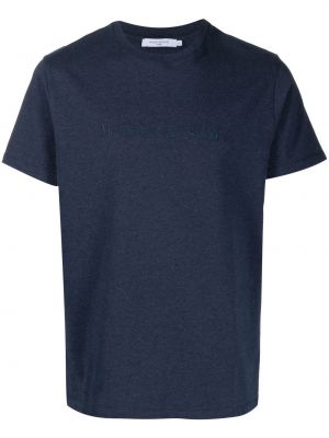 Hímzett póló Maison Kitsuné kék