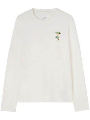 T-shirt en coton col rond Jil Sander blanc