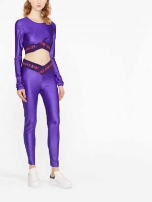 Crop top Versace Jeans Couture violetinė