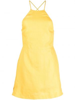 Lanena obleka z izrezom na hrbtu Bondi Born oranžna