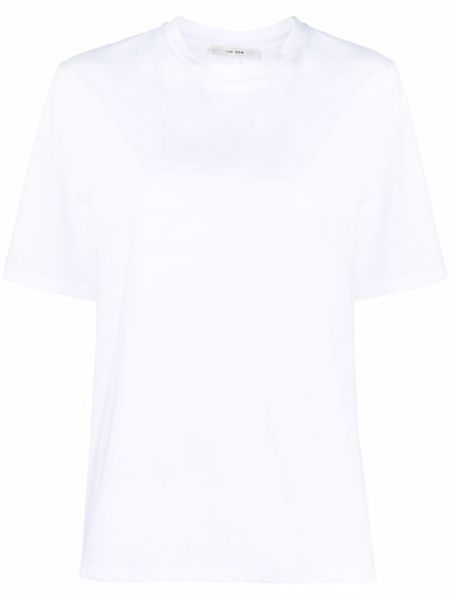 Oversize памучна тениска The Row бяло