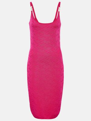 Платье миди Versace розовое