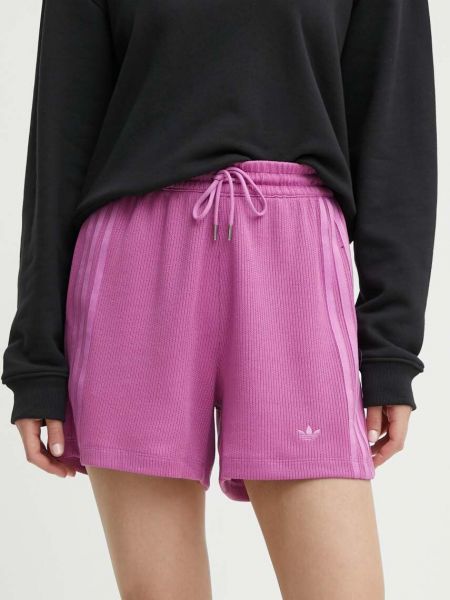 Pantaloni cu talie înaltă Adidas Originals violet