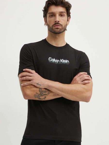 Koszulka bawełniana Calvin Klein czarna