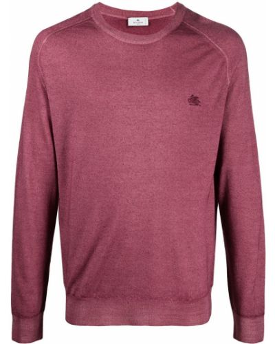 Jersey de punto de tela jersey de cuello redondo Etro rosa