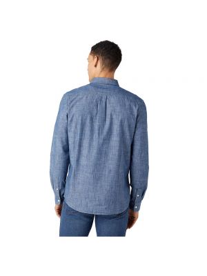 Рубашка на пуговицах с длинным рукавом с карманами Wrangler синяя
