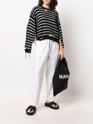 Białe proste spodnie relaxed fit Mm6 Maison Margiela