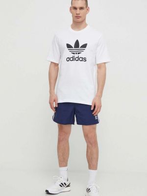 Бавовняна футболка з принтом Adidas Originals біла