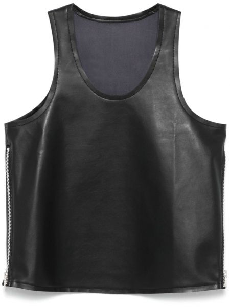 Læder tanktop i imiteret læder Comme Des Garçons sort