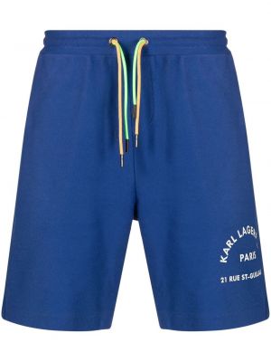 Bermuda kratke hlače s potiskom Karl Lagerfeld modra