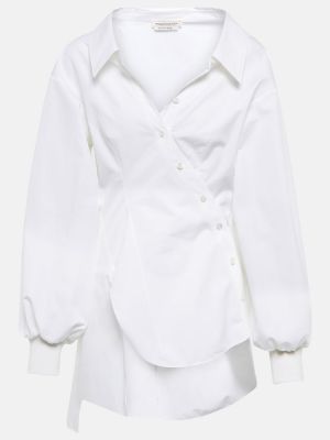 Asymetrická bavlněná košile Alexander Mcqueen bílá