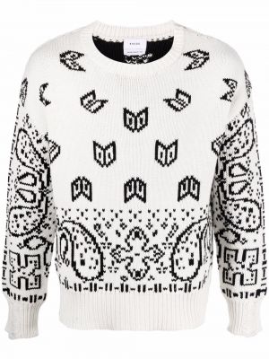Kokvilnas džemperis ar apdruku ar lāsīšu rakstu Rhude balts