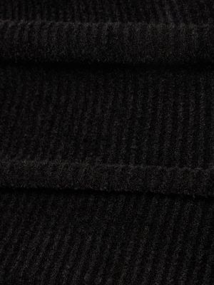 Zamatový sveter s kapucňou Alexandre Vauthier čierna