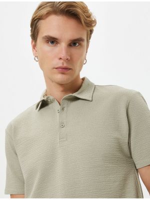 Žakarda polo krekls ar pogām ar īsām piedurknēm Koton