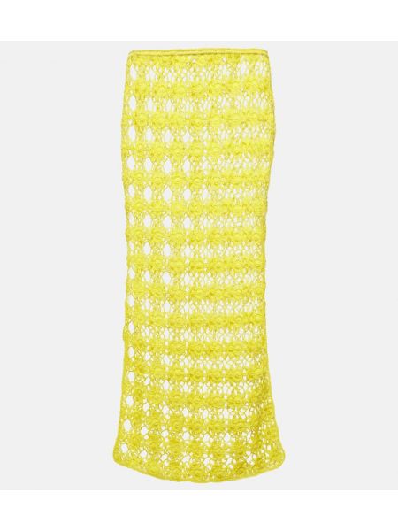 Pamučna maksi suknja Anna Kosturova žuta