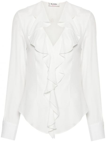 Блуза с v-образно деколте Blugirl бяло