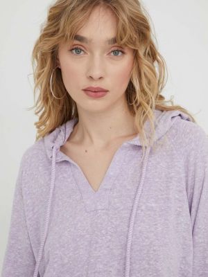 Bluza z kapturem Roxy fioletowa