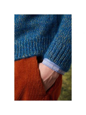 Jersey de lana de seda de tela jersey Massimo Alba azul