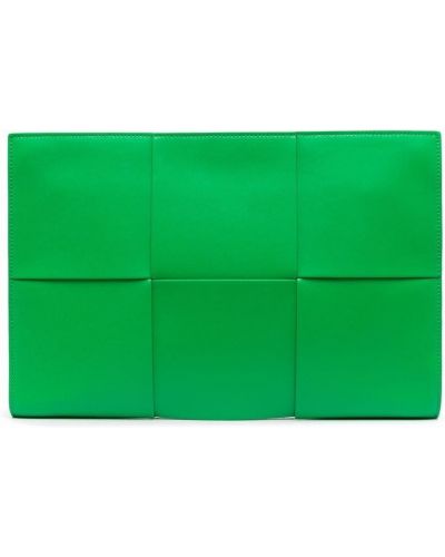 Dabīgās ādas clutch somiņa Bottega Veneta zaļš