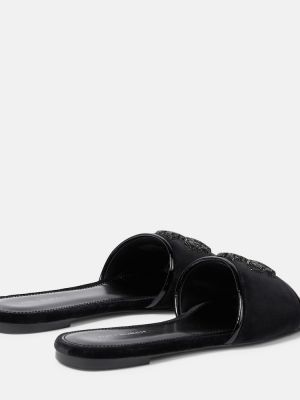 Žametne sandali iz rebrastega žameta Tory Burch