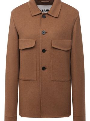 Кашемировый пиджак Jil Sander коричневый