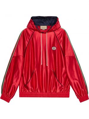 Jersey csíkos kapucnis melegítő felső Gucci piros