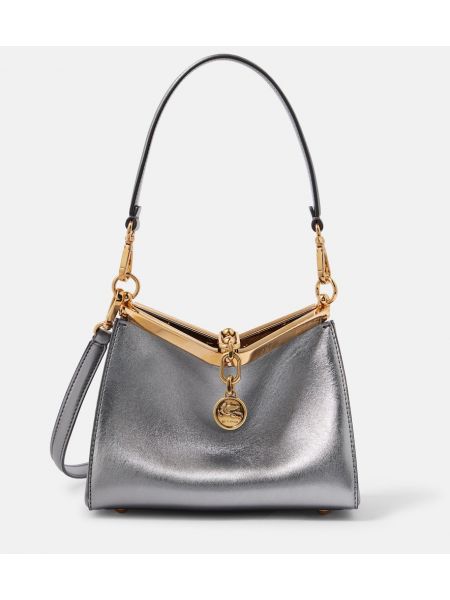 Leder mini-tasche Etro silber