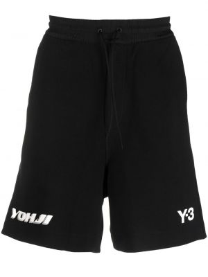 Pantaloncini con stampa Y-3 nero