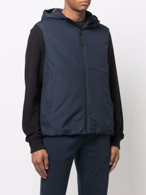 Vesta na zip s kapucí s potiskem Calvin Klein modrá