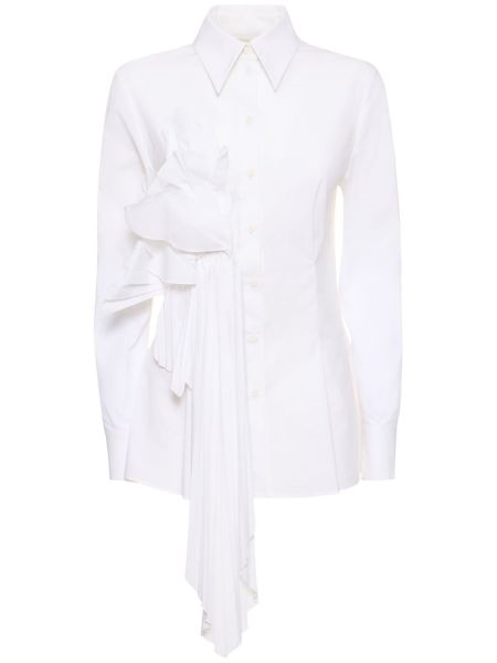 Camisa de algodón Alberta Ferretti blanco