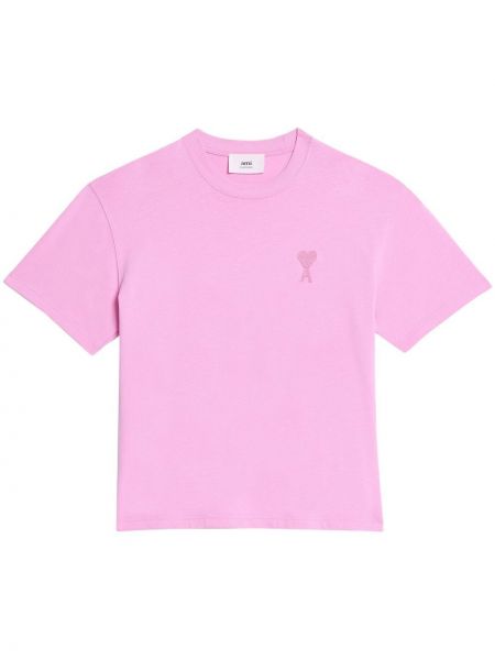 T-shirt de motif coeur Ami Paris rose