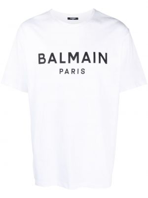 T-shirt di cotone con stampa Balmain