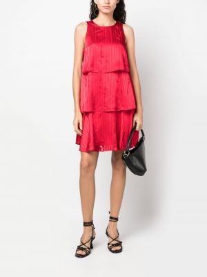 Saténové koktejlové šaty s výšivkou Armani Exchange červené