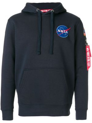 Hoodie Alpha Industries blå