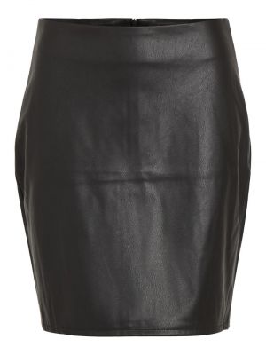 Кожаная юбка Vila черная