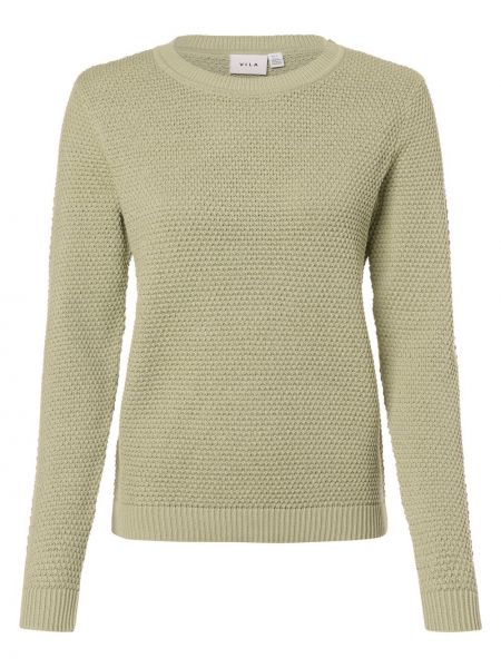 Dzianinowy sweter bawełniany Vila zielony