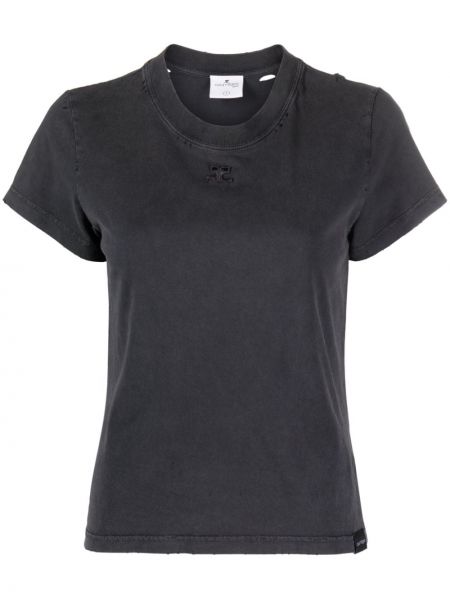 T-shirt di cotone Courrèges grigio