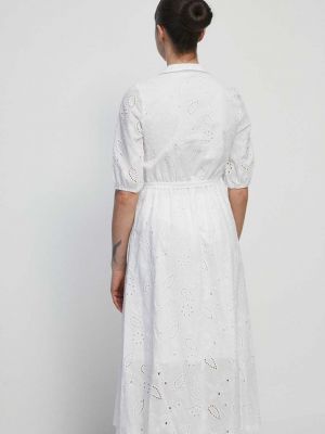 Bavlněné dlouhé šaty Medicine bílé