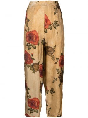 Pantaloni cu model floral cu imagine Uma Wang roșu