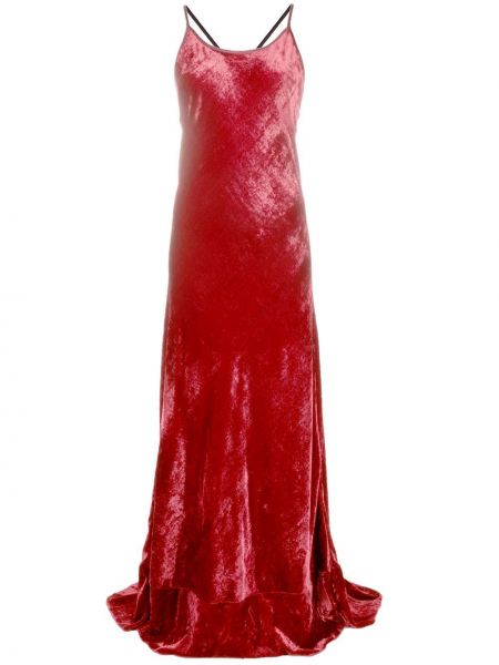 Welurowa sukienka koktajlowa bez rękawów Forte Forte czerwona