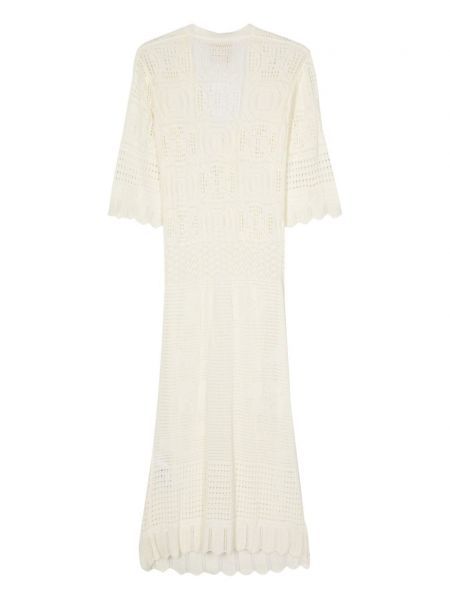 Robe longue en coton Semicouture blanc