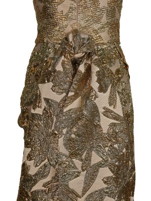 Mini vestido de tejido jacquard Johanna Ortiz dorado