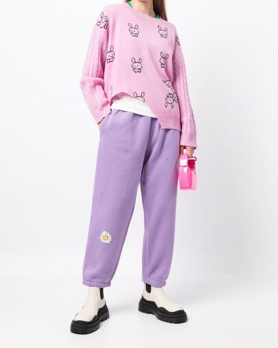 Pantalon de joggings à imprimé Natasha Zinko violet