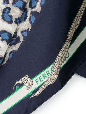 Hedvábný šál Ferragamo modrý