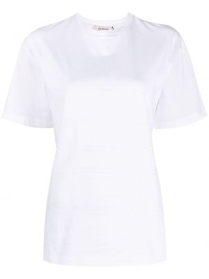 Bavlněné tričko s kulatým výstřihem Murmur bílé