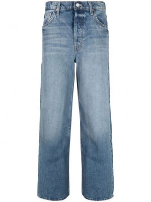 Klasické bavlněné relaxed džíny s vysokým pasem Mother - modrá