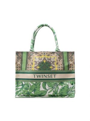 Τσάντα shopper Twinset πράσινο