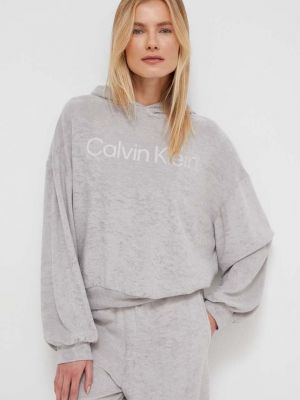 Bluza z kapturem z nadrukiem Calvin Klein Underwear szara