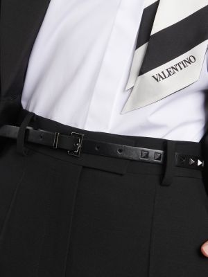 Cintura di pelle slim fit Valentino Garavani nero